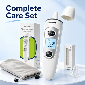 Infrared Forehead and Ear Thermometer for Adults and Babies, 2-in-1 Dual Mode Digital Thermometer with Backlight, 1-Second Instant High Accuracy Fever Monitor