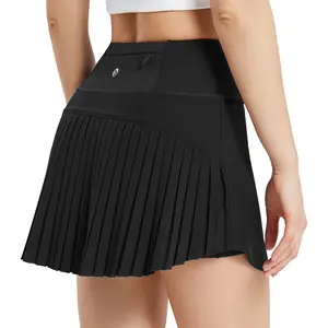 baleaf Women's Pleated Tennis Skirts High Waisted Lightweight Athletic Golf Skorts Skirts with Shorts Pockets