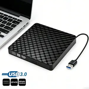 Portable External DVD Drive, USB 3.0 Interface, Plug-And-Play CD/DVD Player, Compatible with Laptops, Desktops, Windows, Linux, Macos