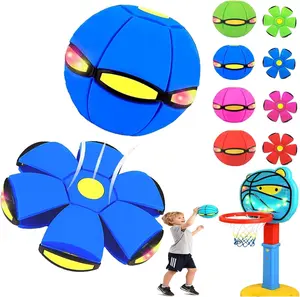 Interactive Transform Pop-Up Toy Set - Magic Metaball, Red & Blue Bouncing Balls, Flying Saucer Delay Frisbee for Family Interaction, Outdoor Sports Play