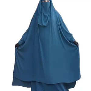 Beautiful Muslim Skirt and Hijab with Niqab in Teal Blue Color Traditional Fashion Wear zipper sleeves