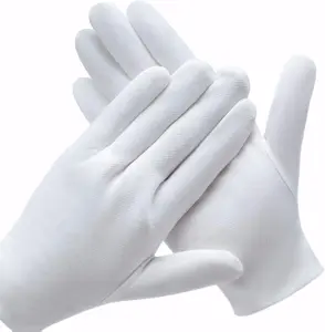 3 Pairs White Cotton Gloves for Dry Hands Eczema SPA Moisturizing - Work Glove Liners for Serving Costume Inspection