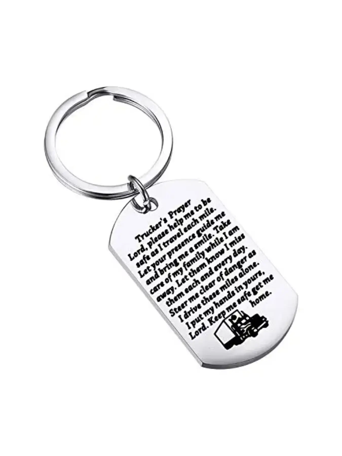 Truck Driver Gift Keep Me Safe Get Me Home Trucker's Prayer Heavy Duty Stainless Steel Keychain Gift for Truck Drivers Dad Husband Father of the Bride Gift