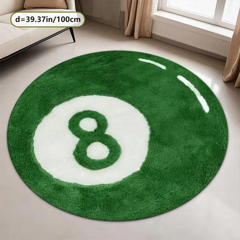 VIKAMA Vibrant Green 8 Ball Billiard Carpet Anti Slip Noise Reduction Living Room Sofa Mat Study Office Floor Rug Home Decor