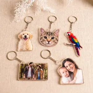 Custom Photo Keychain – Personalized Portrait Acrylic Charm, Full Color Print Gift