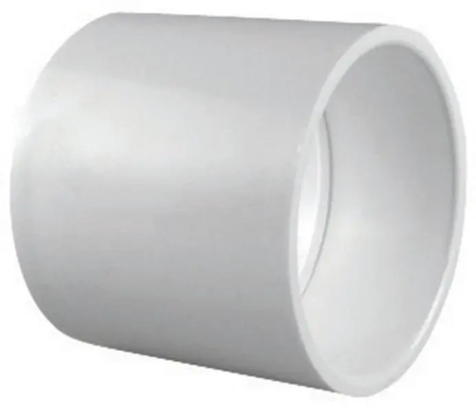 Mueller Schedule 40 PVC Coupling, 1 in. x 1 in. White Pipe Fitting, Dual Slip Connection for Sailing Cold Water Applications