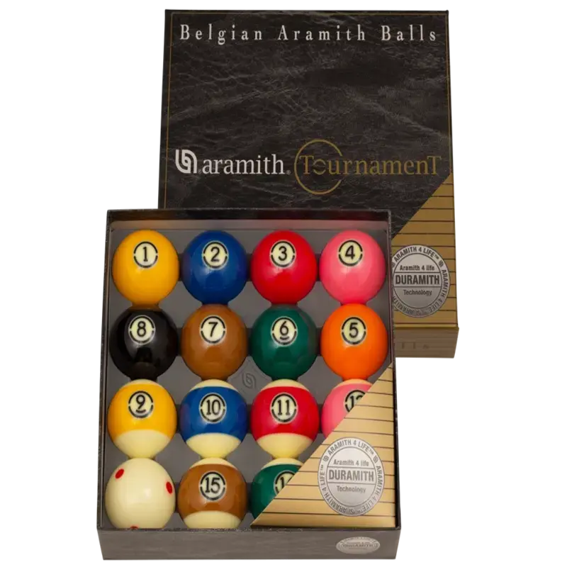 Aramith Tournament Pro Cup TV Snooker Balls, 2 1/4" Set with Durable Duramith Technology, Vitrified High-Gloss Finish and 6-Dot Pro Cup Cue Ball for Competitions, 2 1/4" Diameter, Aramith Tv Snooker Balls