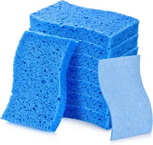 8PCS Dish Sponges Kitchen, Premium Blue Dish Washing Kitchen Sponge, Compressed Cleaning Sponges for Cleaning Kitchen and Bathroom, Non Scratch Scrub Sponge, Cleans Quickly and Well Wsivoiv