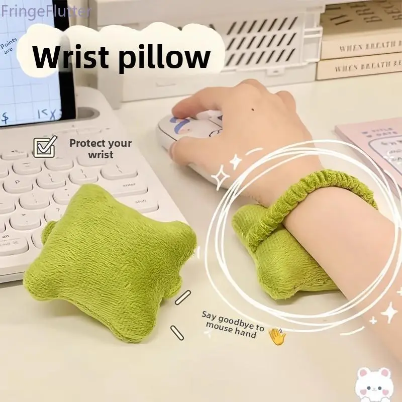 4 pc Ergonomic Mouse Pad with Soft Hand Pillow, Elastic Strap Keyboard Wrist Support - Office Desk Protective Gear for Work Desks