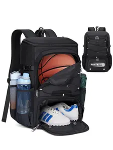 Basketball Backpack, Waterproof Sports Bag with Separate Ball Holder & Shoes Compartment, Basketball Equipment Bag for Volleyball, Soccer, Swim, Gym, Travel