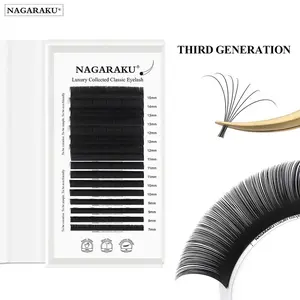 Luxury Collected Classic Eyelash Extension 16rows Individual Denso Matte Black Professional Soft Natural