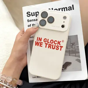 Simple Red Text Phone Case for iPhone 17 Pro Max 17Air 17 16E 16 15 14 13 12, Ultra Skin-Friendly TPU, All-Inclusive Glass Lens Protection, Aesthetic Minimalist Gift, Trendy Dopamine Ins Style Cover, Shockproof Slim Case, Creative Lens Window Design