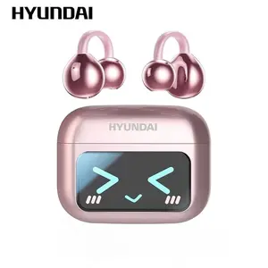 HYUNDAI M100 Clip-On Ear Headphones with Audio-Visual Touch Screen, Wireless Audio Headphones for Music & Phone Calls, Sport Waterproof & Sweatproof, with 2026 Bluetooth 6.0 for Faster, Stable Connection & Low Power Use