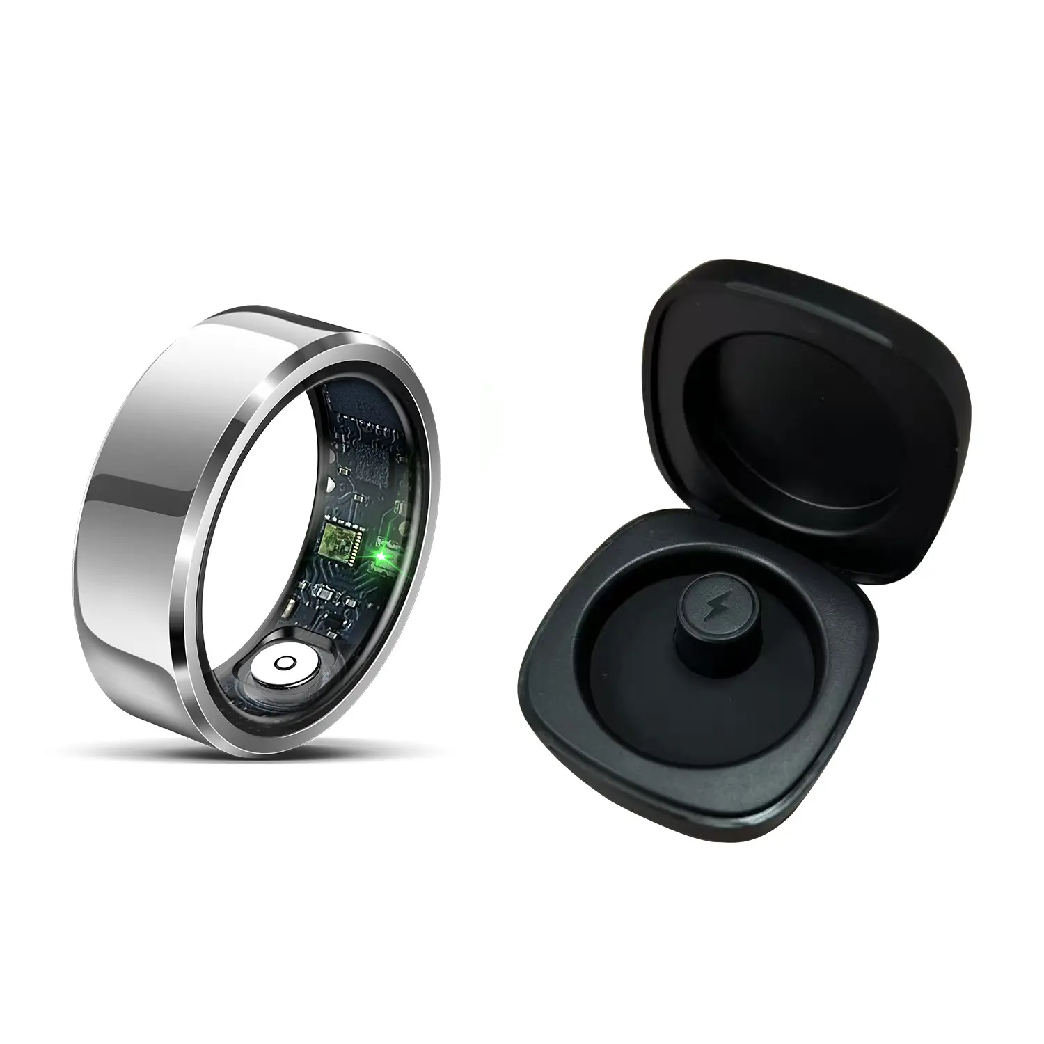 Women's 2025 New Compact Modern Digital Oval Wearable Smart Fitness Tracker Ring - Cordless Pedometer, Calorie Tracker, Blood Pressure, Heart Rate, Sleep Monitors, IP68/5ATM Waterproof, Multi-Modes Health Tracking, Universal Device Compatibility