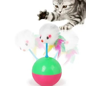 Colorful Cage-Maintained Mice Relieve Boredom, Interactive Rolling Ball Toy Keeps Cats Entertained, Random Colors Available