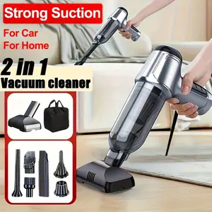 Portable Powerful Vacuum Cleaner with 12000Pa Suction, Powerful Handheld Vacuum Cordless, a Mini Strong Car Vacuum, Featuring an 80W Brushless Motor, a 2-In-1 Dust Cleaner Suitable for Cars, Sofas, Kitchens, Pet Hair Cleaning, Equipped with a Floor Brush