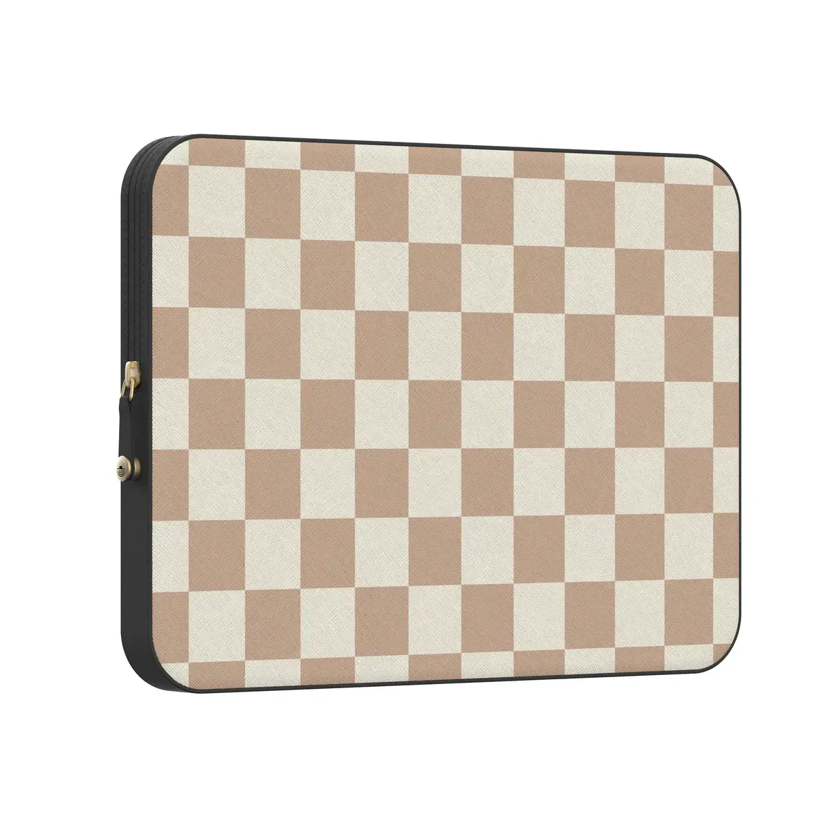 Casely MacBook Laptop Sleeve Case - Office-Friendly, PU Leather, Magnetic Snap-Lock Zipper, Neutral Checkerboard Design, Fit for Class & Coffee Shop Use, None