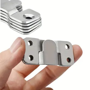 12pcs Stainless Steel Z-Bracket Set, Heavy-Duty Interlocking Frame Hooks, Picture Frame Furniture Connectors, Recessed Wall Bracket Accessories, Modern Style Shelf Supports, Includes 24 Security Screws, Furniture Assembly Reinforcement Kit