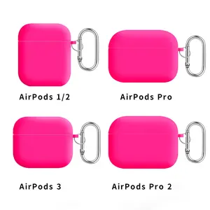Airpods Case Cover 2&1/3/Pro/Pro 2 Soft Silicone Protective Case for AirPods with Keychain