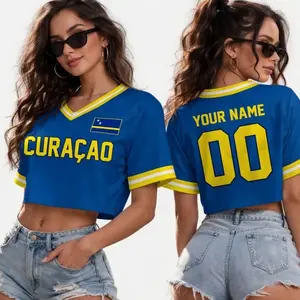 Personalized Curacao Soccer Crop Top Jersey, Custom Bachelorette Festival Shirt