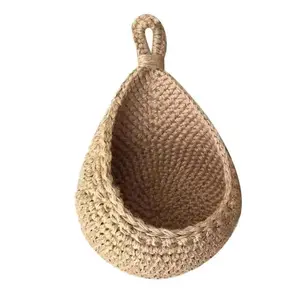 3PCS Rattan Woven Storage Basket with Hooks, Multi-Purpose Mesh Bag for Home Organization, Decorative Basket for Fruits, Cosmetics, Wall Hanging Planters, Home Organizer, Vegetable Basket