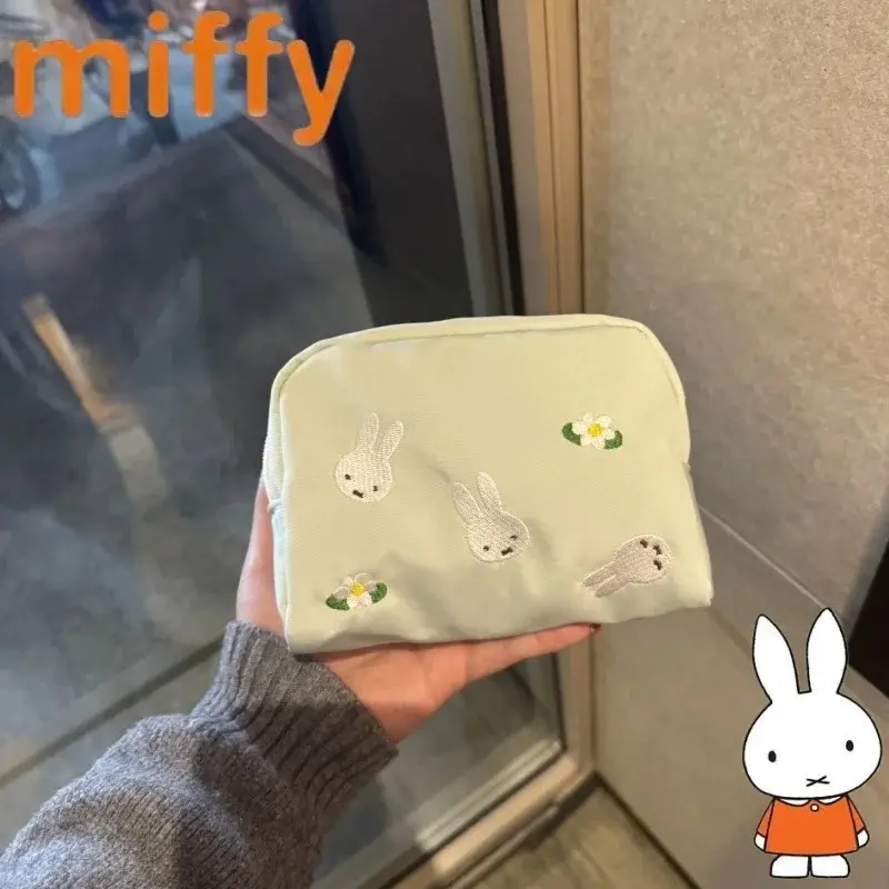 Simple Miffy Rabbit Sweet and Cute Creative Cartoon Embroidery Pattern Fashion Large Capacity Storage Makeup Bag Holiday Gift