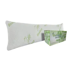 DreamField Linen Bamboo Body Pillow Cooling Memory Foam Long Pillow