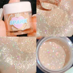 Crystals Glitter Eyeshadow Loose Powder, Eye Glitter Korean Makeup, Face Glitter for Women Eye Shadow, Sparkle Shimmer Highlighter Makeup,Body Glitter, 0.8 Ounce