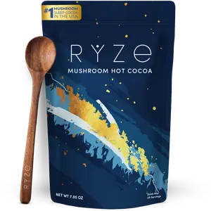 RYZE Mushroom Hot Cocoa Melatonin Sleep Supplement, Keto Cocoa Powder With Reishi Mushroom, Melatonin, Glycine, Cacao, L-Theanine, Chicory to Help Fall Asleep and Stay Asleep, 20 servings