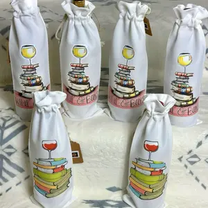 Canvas Wine Bag! Gift Drawstring