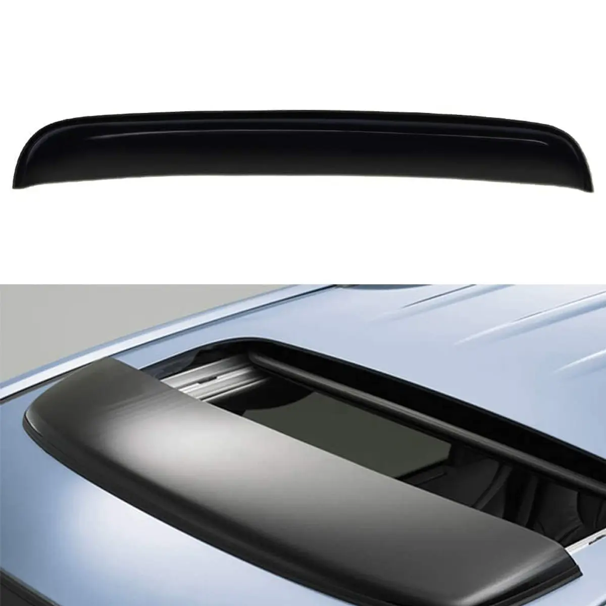 43" Sunroof Wind Deflector - Tinted Car Sun & Moonroof Visor, Sturdy Acrylic Construction, Reduces Wind Turbulence & UV Rays, Enhances Car Exterior Look, Simple Attachment, Durable Year After Year