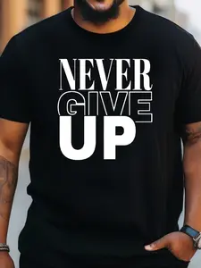 Stay Optimistic with This Innovative Alphabet Design T-Shirt for Plus-Size Men.Ideal for Daily Wear And Workouts, This 180G Printed Crew Neck Tee Provides a Comfortable Fit.It'S a Casual Summer Sports Shirt Made from Breathable