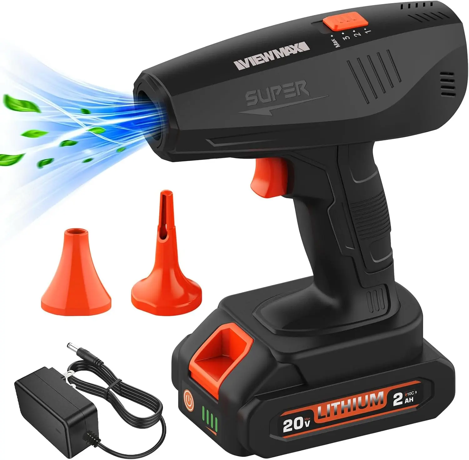 VIEWMAX Cordless Compressed Air Duster, 100000RPM Electric Air Blower for Garage, Workshop, PC, Keyboard & Car Cleaning