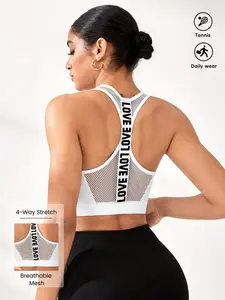 Women's Wireless Yoga Gym Sports Bra, Push-Up & Shock-Absorbing Design, Removable Pads, Sporty Style, Tight-Fit All-Season Wear