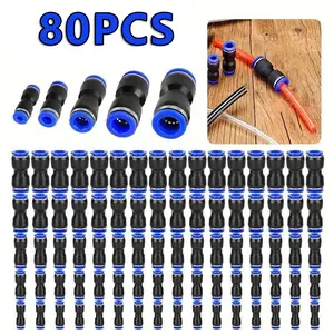 80Pcs Straight Push Connectors - Quick Connect Air Hose Fittings 4 6 8 10 12 mm Tube,Quick Release Pneumatic Connectors,Air Line Fittings,Car Tool & Dealsforyoudays