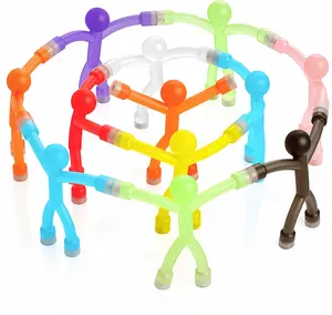 10 Pack Magnetic Figures for Kids – Bendy Silicone Fidget People with Magnets in Hands & Feet, One-Piece Molded Design, Travel Toys for Car Airplane Restaurant, ADHD & Anxiety Relief, Easter Basket Gifts for Boys Girls Ages 3+