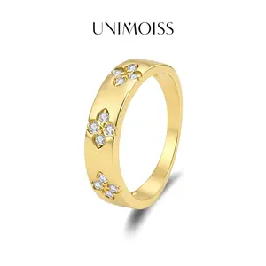 UniMoiss Moissanite Love in Bloom Eternity Promise Ring Silver-Plated Wedding Engagement Anniversary Valentine's Day Birthday Gift Daily Wear Jewelry