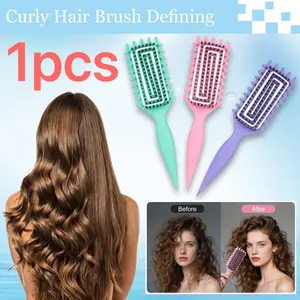 1pc Curling Wave Spiral Hair Brush, Breathable Airflow Comb, Fast Drying, Enhances Curls, Lightweight Detangling Brush, Travel Home Salon Use, Curly Hair Brush