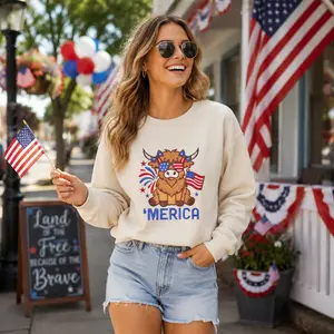 Love in Faith Women's Patriotic Embroidered Long Sleeve Hoodie, Everyday Casual Sweatshirt Collection