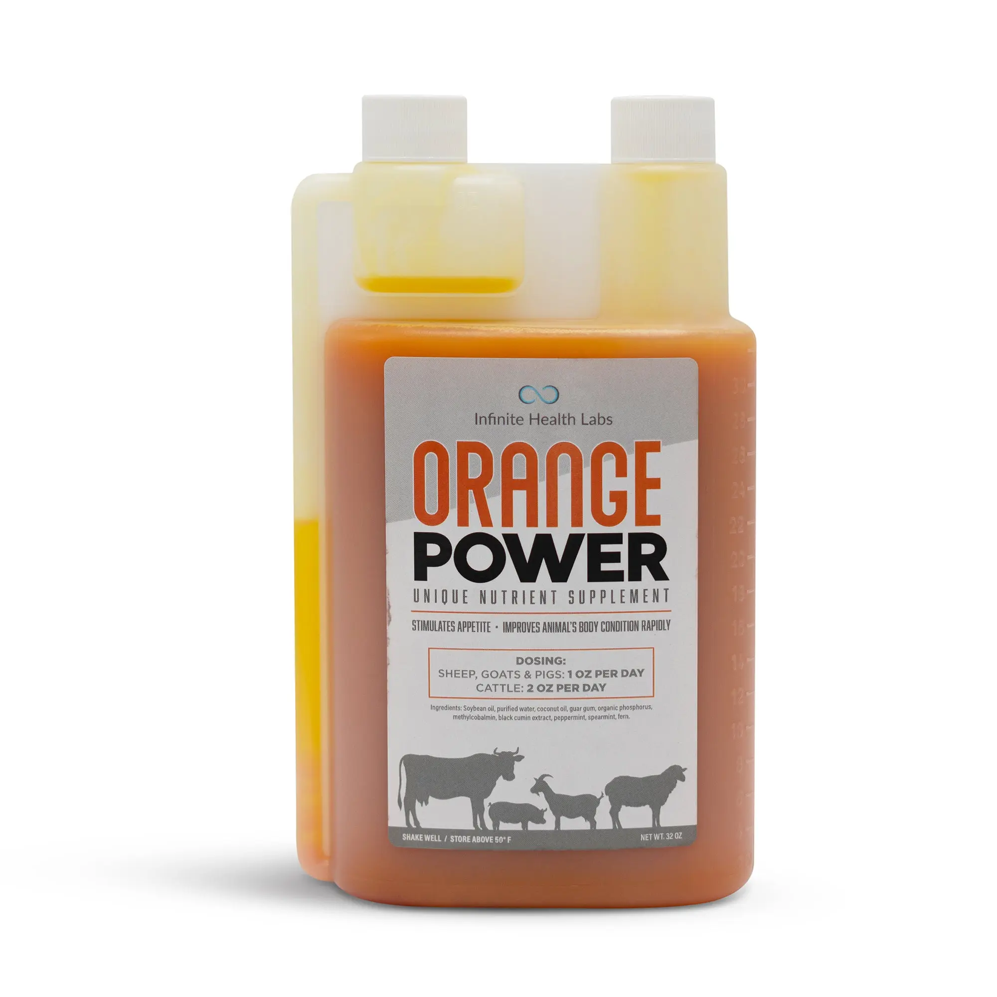 Orange Power – Show Cattle, Sheep, Goat & Pig Appetite Supplement | B12 Performance Drench