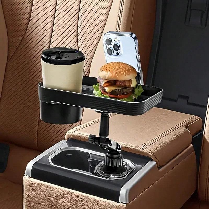 TAIMASI 1pc Versatile Car Tray - Integrated Cup Holder & Mobile Stand - Durable, For Easy Travel Dining And Organization
