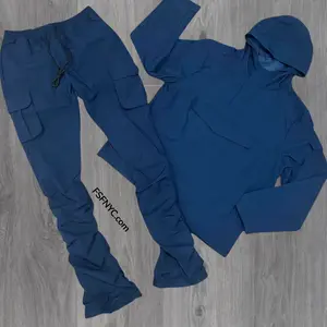 Rebel - NYLON Stacked & Anorak Pullover Jacket - SET - NAVY  - 522422