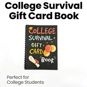 Graduation Gift Card Book, 17.78 X 12.7 Cm, 2026 Edition, Student Survival Guide Organizer, Perfect Birthday Gift for High School and College Students, Portable Stationery