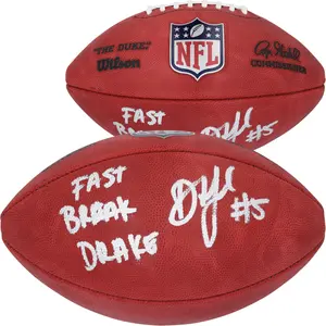 Drake London Atlanta Falcons Autographed Duke Full Color Football with "Fast Break Drake" Inscription - Fanatics Authentic Certified