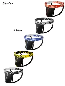 Men's Letter Tape Waist Thong, Casual Comfy Breathable Panty for Daily Wear, Men's Underwear for All Seasons