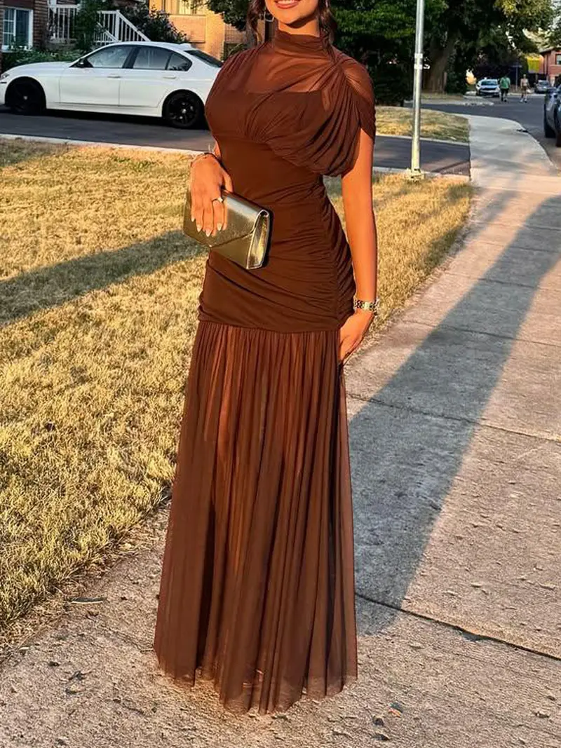 chocolate brown party dresses Satin Bridesmaid Dress Prom Dress Brown XXL Dillon Espresso by Grace Loves Lace