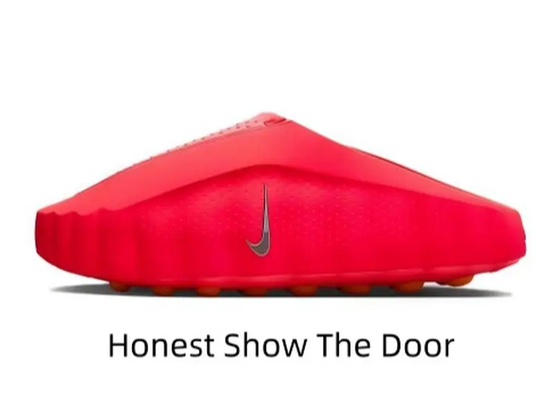 Vibrant Red Closed Toe Lazy Slides Perforated Upper Shock Absorbing Orange Traction Sole