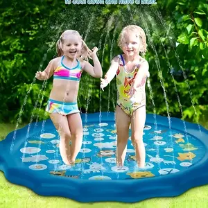 Inflatable Water Splash Pad, Splash Proof Water Play Pad for All Ages, Outdoor Decor for Lawn, Beach, Garden, Summer Park and Yard