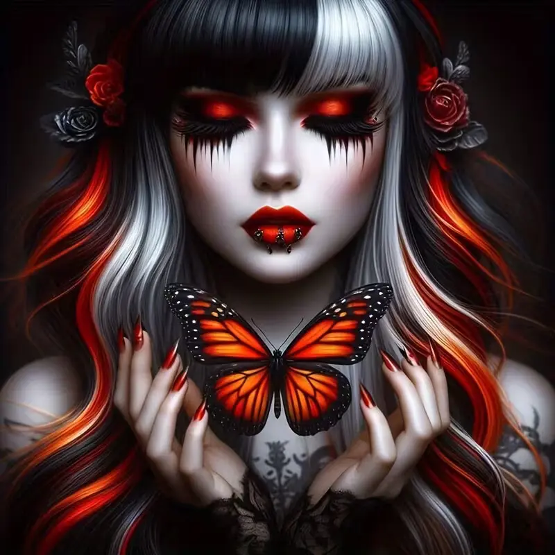 DIY 5D Diamond Painting Kit Butterfly & Woman Theme Full Drill Mosaic Craft, Diamond Art Tools, Home Wall Decor Gift, Model Xinghao z122
