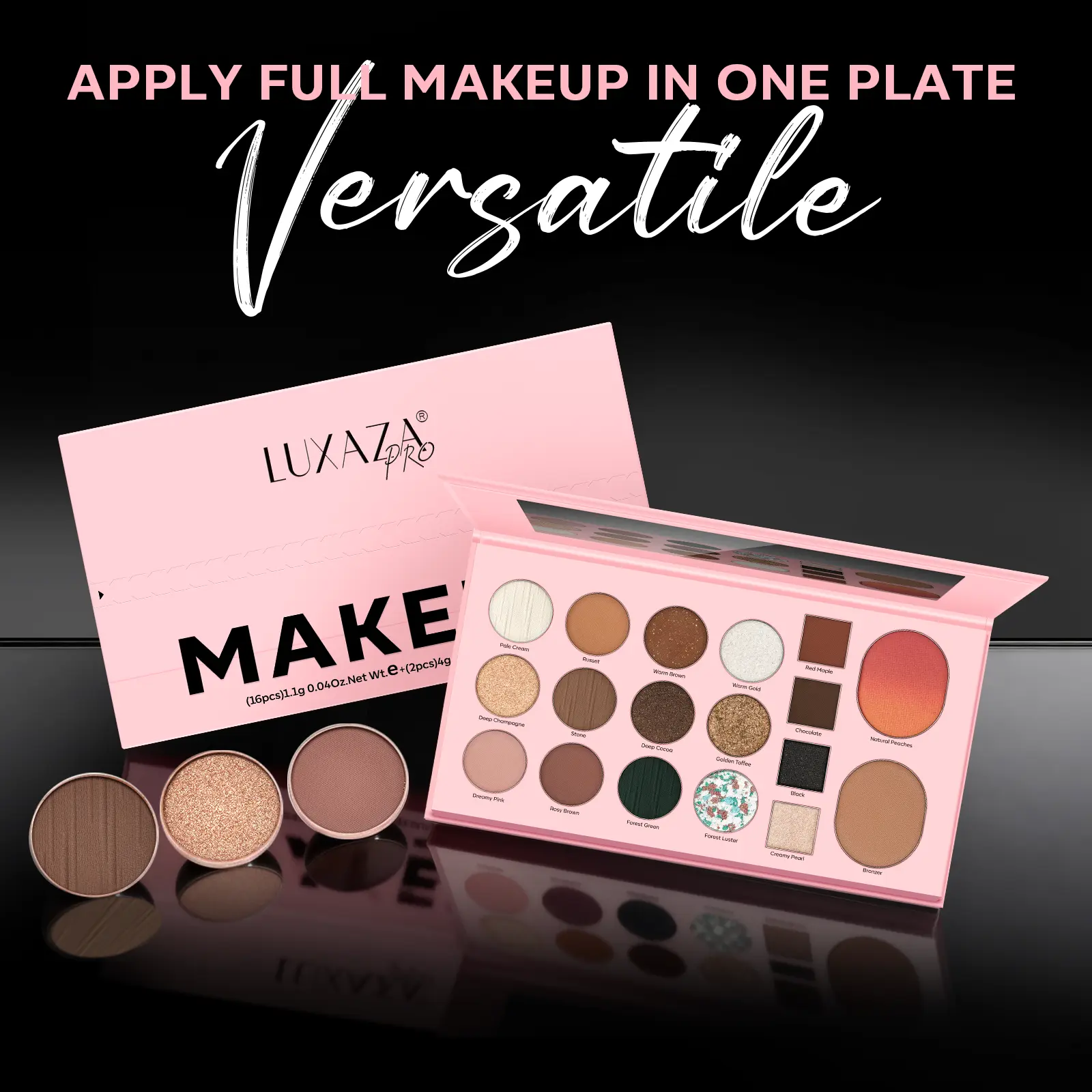 Valentine's Day 18-Color Full Face Eyeshadow Palette, Eyeshadow Palettes with Highlighter, Blush, Natural Nude Matte-Shimmer-Glit, Long-Lasting Baked Earth Tones Sparkly Glittery Colored Makeup Gift
